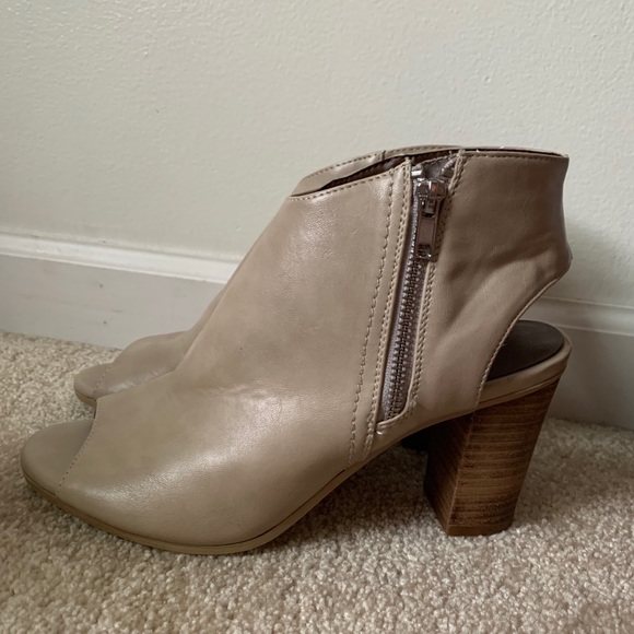 Tan Peep Toe Booties - Picture 3 of 3